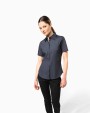 KARIBAN Damen Stretchbluse Kurzarm Hemd personalisierbar