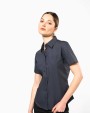 KARIBAN Damen Stretchbluse Kurzarm Hemd personalisierbar