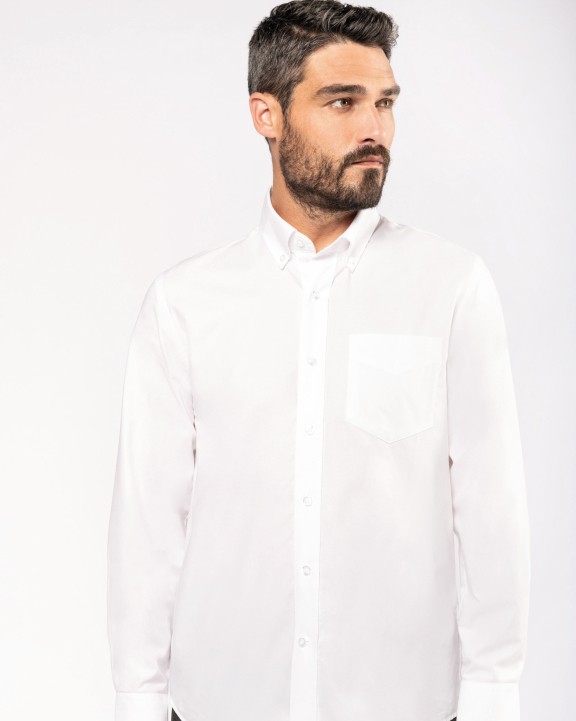 KARIBAN Herren Oxfordhemd Langarm Hemd personalisierbar