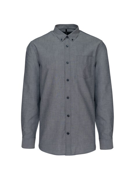 KARIBAN Chemise Oxford manches longues Oxford Shadow Navy personnalisable