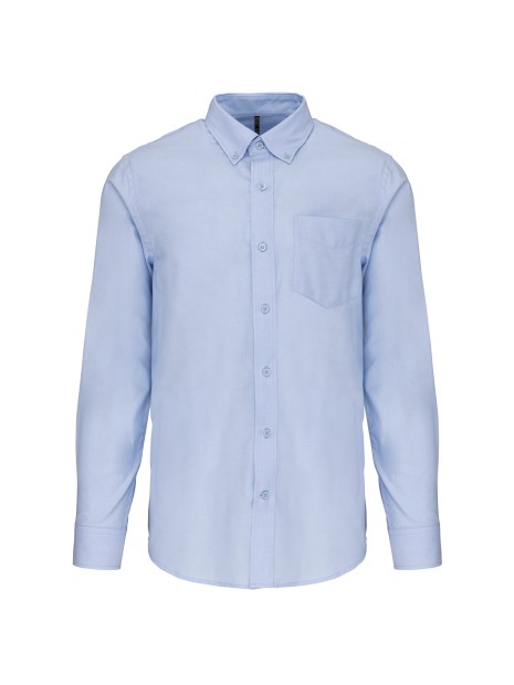 KARIBAN Chemise Oxford manches longues bleu oxford personnalisable