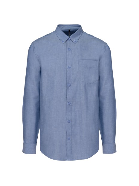 KARIBAN Chemise Oxford manches longues oxford cobalt blue personnalisable