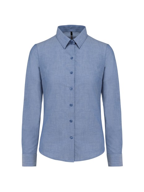 KARIBAN Chemise Oxford manches longues femme oxford cobalt blue personnalisable