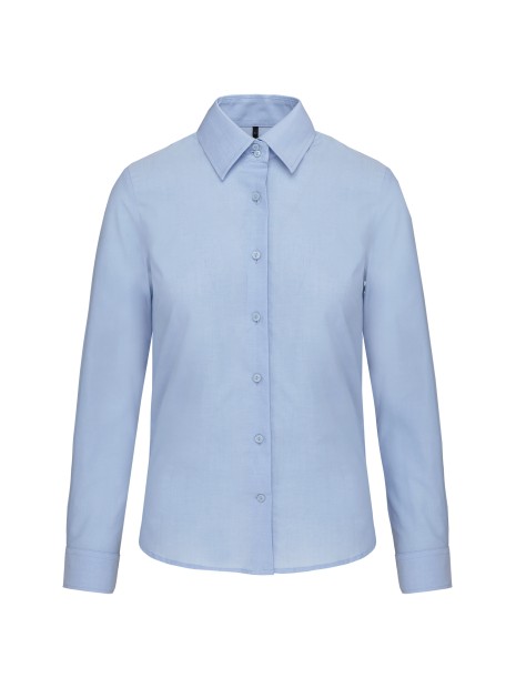 KARIBAN Chemise Oxford manches longues femme bleu oxford personnalisable
