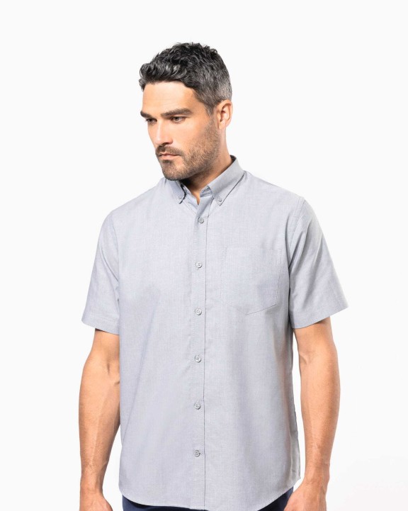 KARIBAN Herren Oxford Kurzarmhemd Hemd personalisierbar