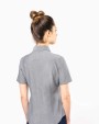 KARIBAN Damen Oxford Kurzarmbluse Hemd personalisierbar
