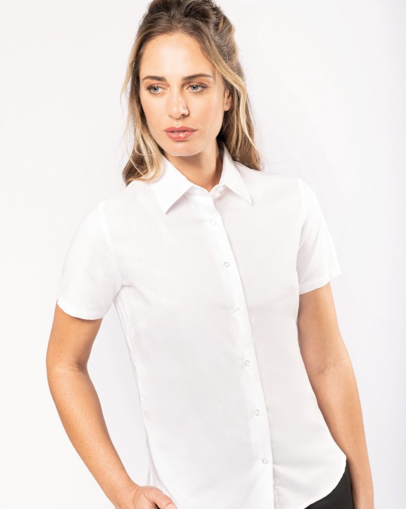 Hemd KARIBAN Dames Oxford blouse korte mouwen voor bedrukking &amp; borduring