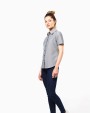 KARIBAN Damen Oxford Kurzarmbluse Hemd personalisierbar