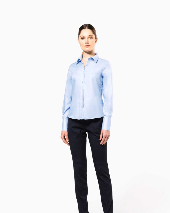 Hemd KARIBAN Dames non-iron blouse lange mouwen voor bedrukking &amp; borduring