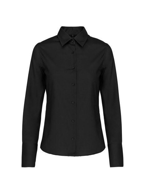 KARIBAN Chemise manches longues sans repassage femme noir personnalisable