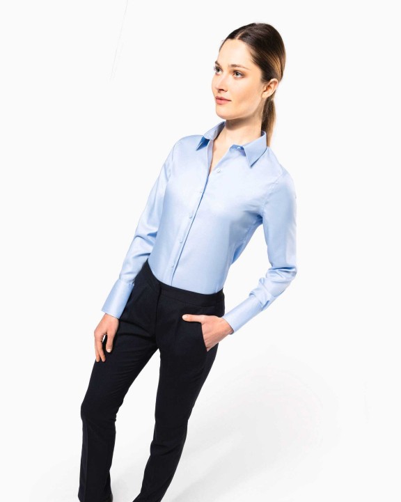 Hemd KARIBAN Dames non-iron blouse lange mouwen voor bedrukking &amp; borduring