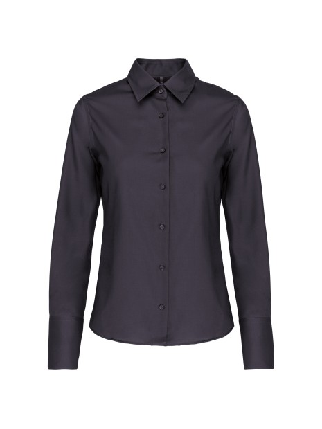 KARIBAN Chemise manches longues sans repassage femme zinc personnalisable