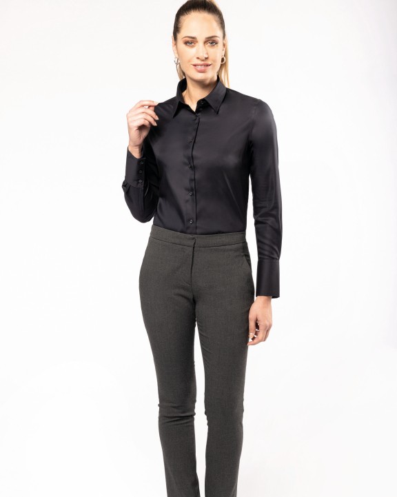 Hemd KARIBAN Dames non-iron blouse lange mouwen voor bedrukking &amp; borduring