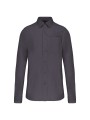 KARIBAN Chemise popeline manches longues zinc personnalisable