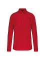 KARIBAN Chemise popeline manches longues rouge classique personnalisable