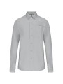 KARIBAN Chemise popeline manches longues snow grey personnalisable
