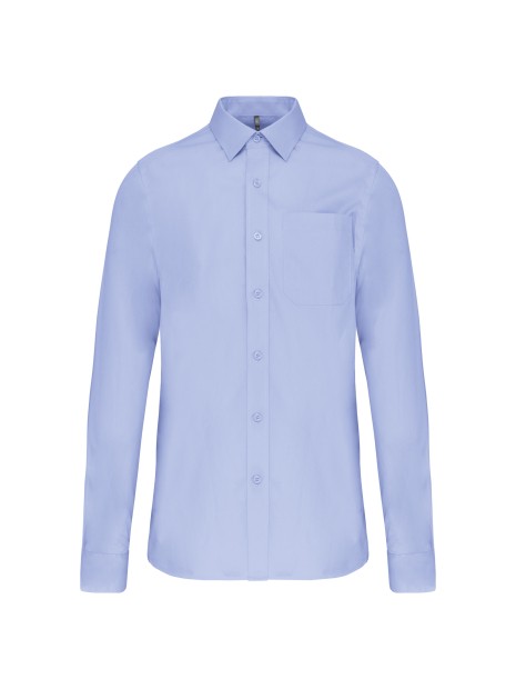 KARIBAN Chemise popeline manches longues ciel brillant personnalisable