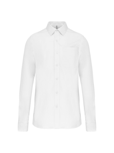 KARIBAN Chemise popeline manches longues blanc personnalisable