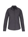 KARIBAN Chemise popeline manches longues femme zinc personnalisable