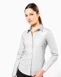 KARIBAN Damen Popelinebluse Langarm Hemd personalisierbar
