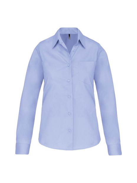 KARIBAN Chemise popeline manches longues femme ciel brillant personnalisable