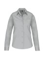 KARIBAN Chemise popeline manches longues femme snow grey personnalisable