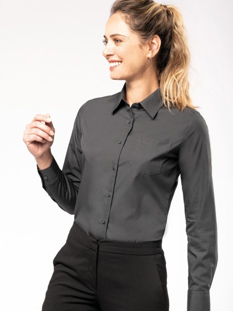 Chemises à personnaliser KARIBAN Chemise popeline manches longues femme 