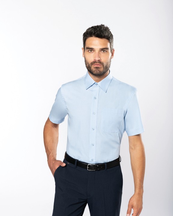 Hemd KARIBAN Heren poplin overhemd korte mouwen voor bedrukking &amp; borduring