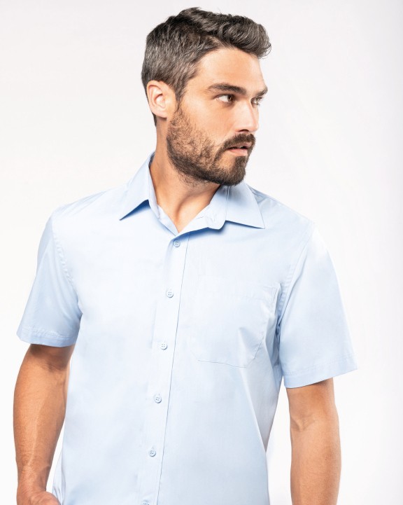 Hemd KARIBAN Heren poplin overhemd korte mouwen voor bedrukking &amp; borduring