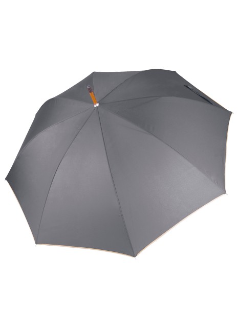 KIMOOD Parapluie mât en bois gris fonce/beige personnalisable
