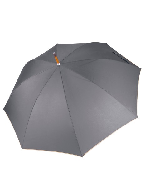 KIMOOD Parapluie mât en bois gris fonce/beige personnalisable