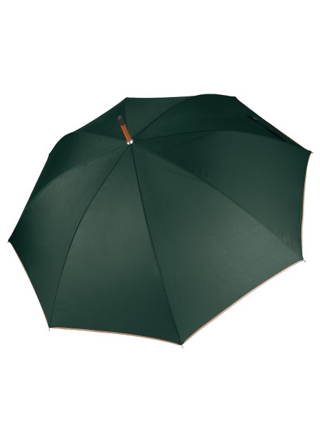 KIMOOD Parapluie mât en bois vert bouteille /beige personnalisable