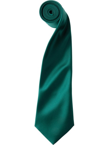 PREMIER Cravate en satin "Colours" Bottlegreen personnalisable