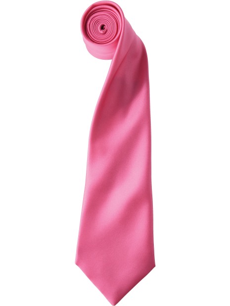 PREMIER Cravate en satin "Colours" FUCHSIA personnalisable