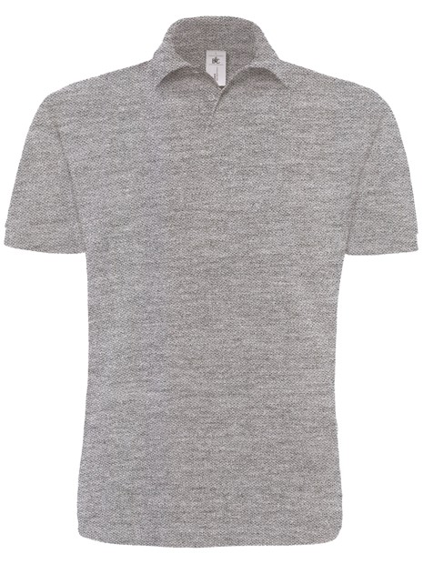 B&C Polo homme Heavymill heather grey personnalisable