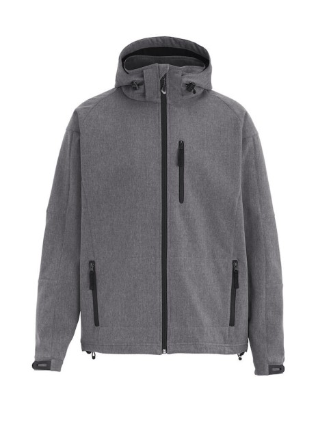GRIZZLY VESTE SOFTSHELL TULSA HOMME dark greymelange personnalisable