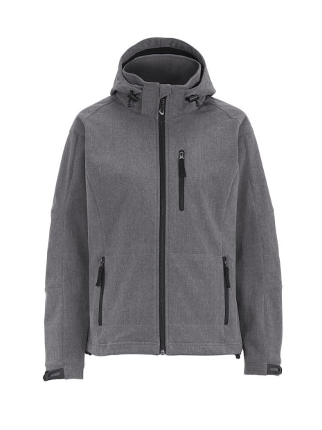 GRIZZLY VESTE SOFTSHELL TULSA FEMME dark greymelange personnalisable