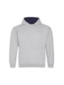 AWDIS KIDS VARSITY HOODIE heather grey/french navy personnalisable
