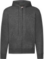 FOL Sweat-shirt homme zippé capuche Classic (62-062-0) heather grey fonce personnalisable