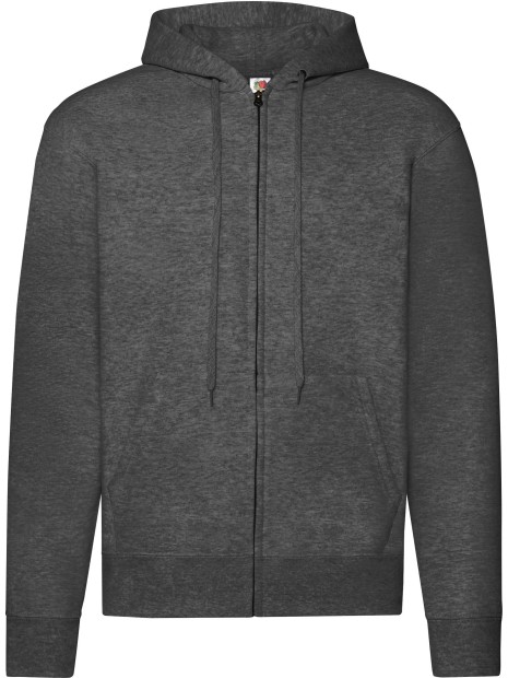 FOL Sweat-shirt homme zippé capuche Classic (62-062-0) heather grey fonce personnalisable