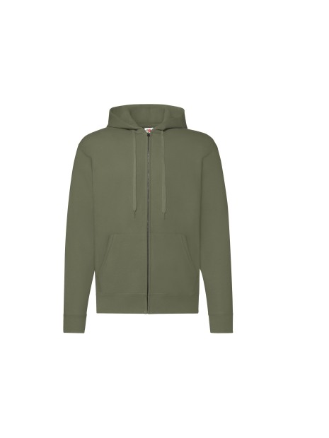 FOL Sweat-shirt homme zippé capuche Classic (62-062-0) olive classique personnalisable