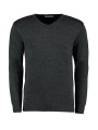 KUSTOM KIT Classic Fit Arundel V Neck Sweater graphite personnalisable