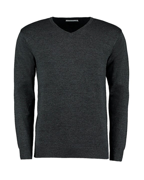 KUSTOM KIT Classic Fit Arundel V Neck Sweater Pullover personalisierbar