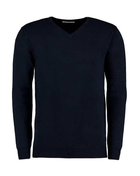 KUSTOM KIT Classic Fit Arundel V Neck Sweater Pullover personalisierbar