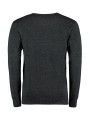 KUSTOM KIT Classic Fit Arundel V Neck Sweater graphite personnalisable