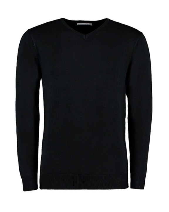 KUSTOM KIT Classic Fit Arundel V Neck Sweater Pullover personalisierbar