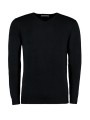 KUSTOM KIT Classic Fit Arundel V Neck Sweater noir personnalisable