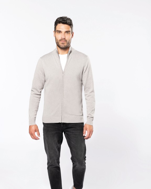 KARIBAN Herren Cardigan mit Reißverschluss Pullover personalisierbar
