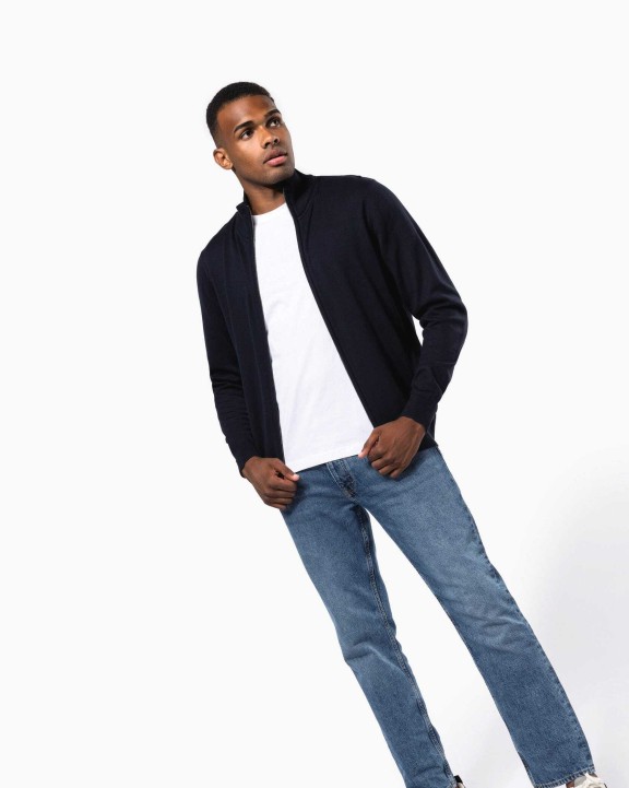 KARIBAN Herren Cardigan mit Reißverschluss Pullover personalisierbar