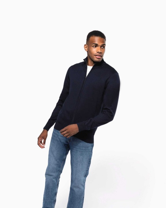 KARIBAN Herren Cardigan mit Reißverschluss Pullover personalisierbar